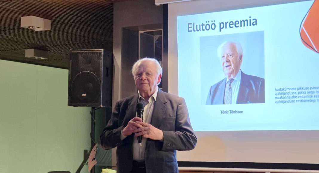 Tõnis Tõnisson pressipeol. Foto: Ulvi Blande