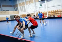 Eesti tegi Märjamaal Kanadale tuule alla Hetk Eesti ja Kanada saalihoki mängust. Foto: Nora Getter Uibukant